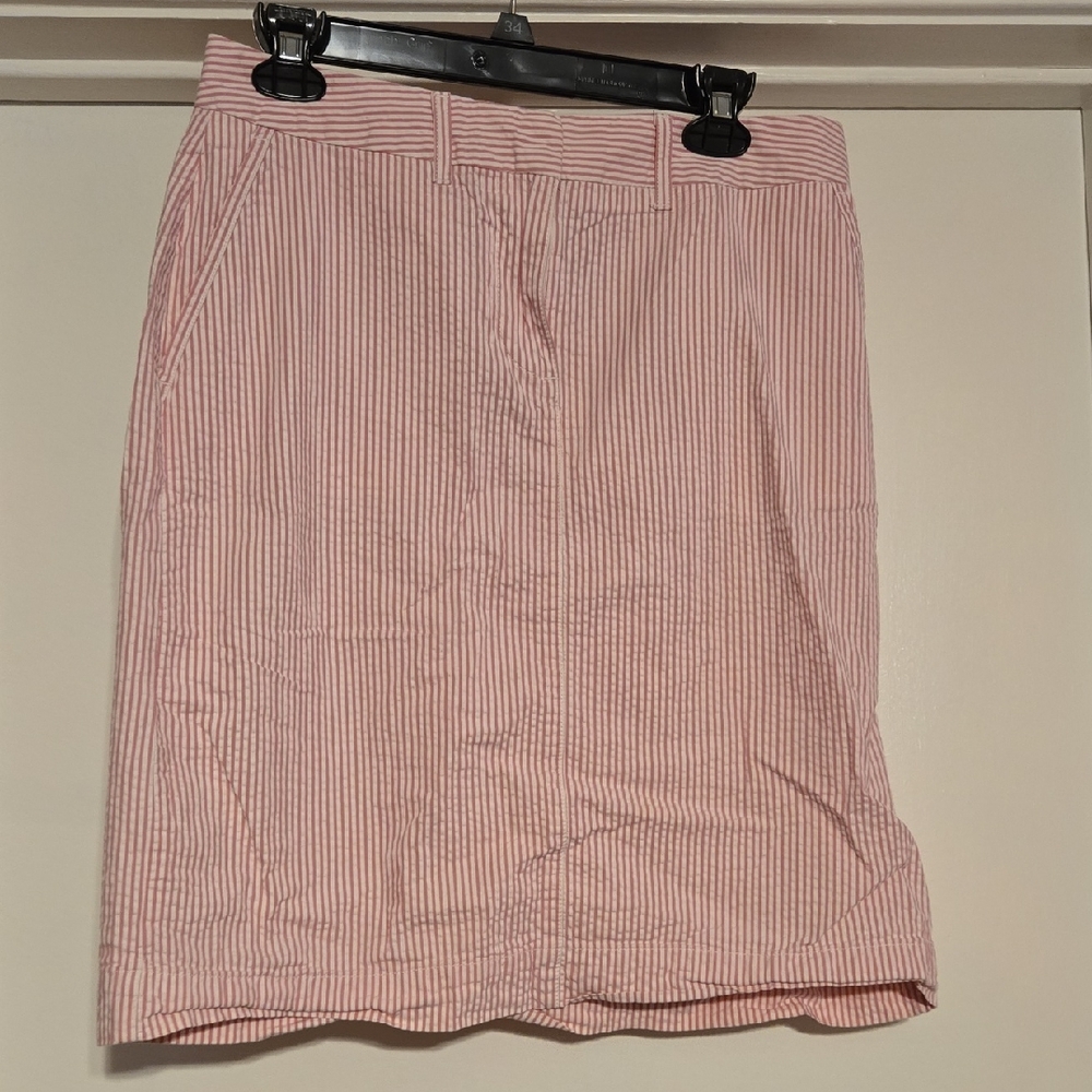 L.L. Bean Pink Striped Pencil Skirt